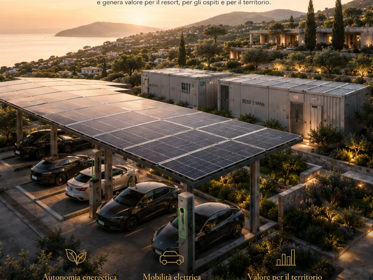 Polo energetico con fotovoltaico, BESS e mobilità elettrica