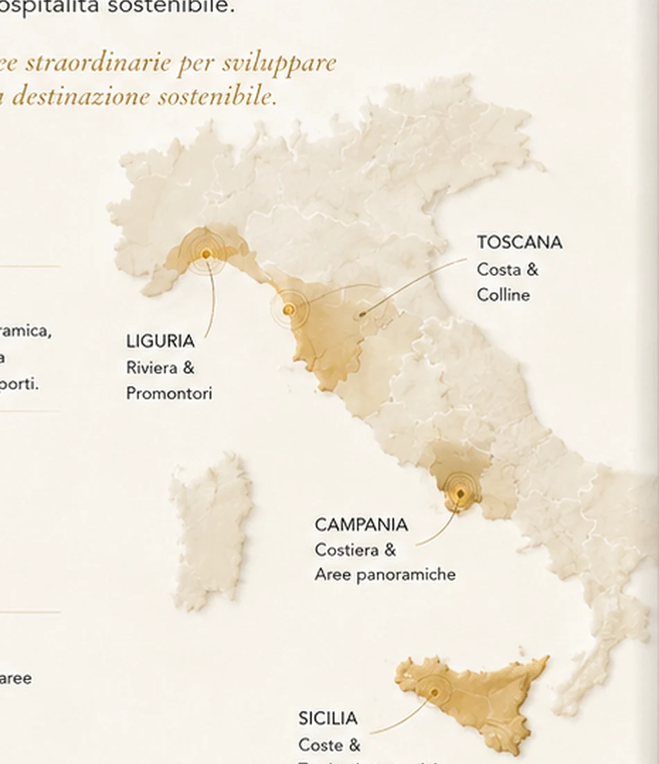 Mappa dell'Italia con aree di interesse
